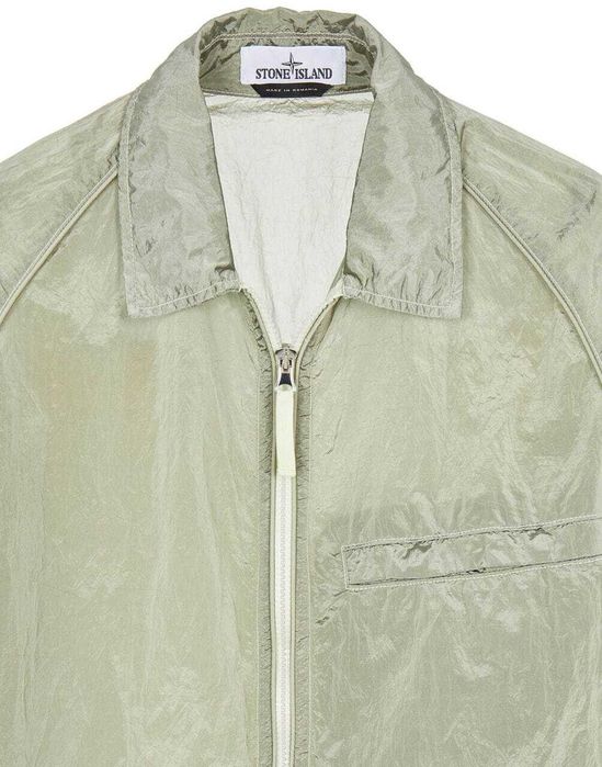 Сорочка STONE ISLAND 12321 Garment-Dyed Nylon Metal Overshirt Ice