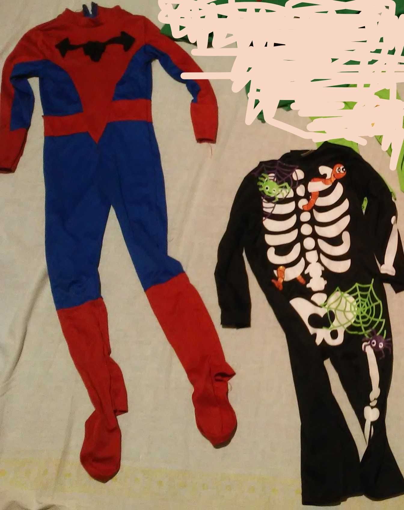 strój Spiderman i szkielet, bal przebierańców/karnawał 3/4 lata