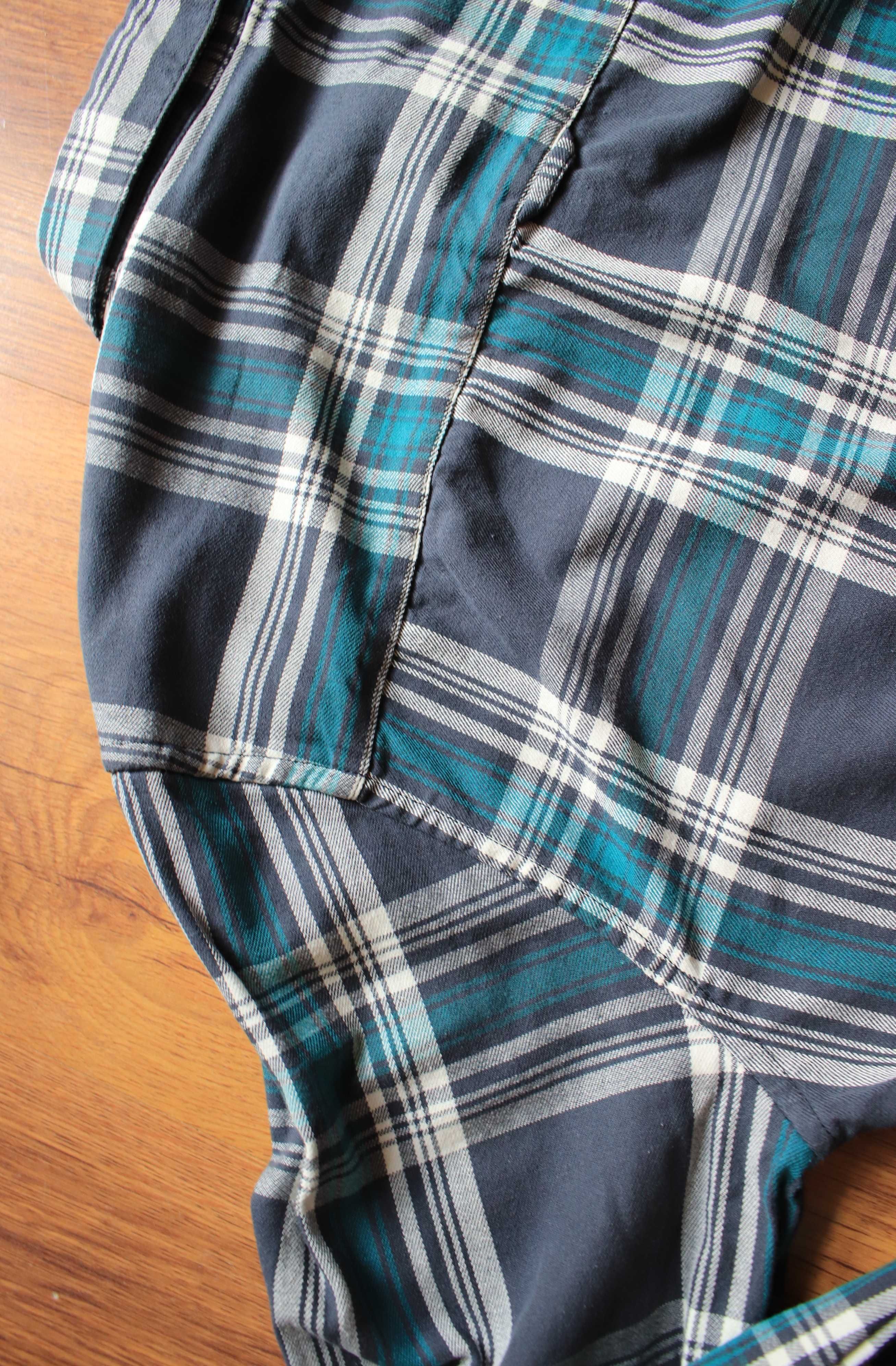 Koszula Asos Design wielokolor. w kratkę męska dł. rękaw bawełna r. L