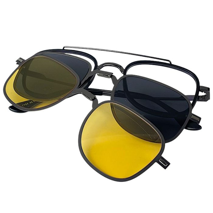 Okulary oprawki Aviator ETE 2w1 Korekcyjne Z Nakładką Polaryzacyjną UV