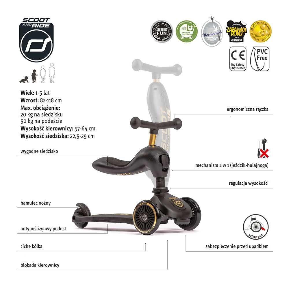 SCOOT AND RIDE Hulajnoga HighWayKick 2w1