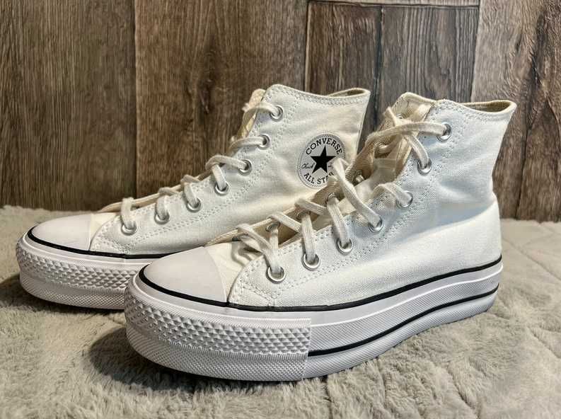 Białe buty trampki na platformie Converse All Star Ctas Lift Hi 40