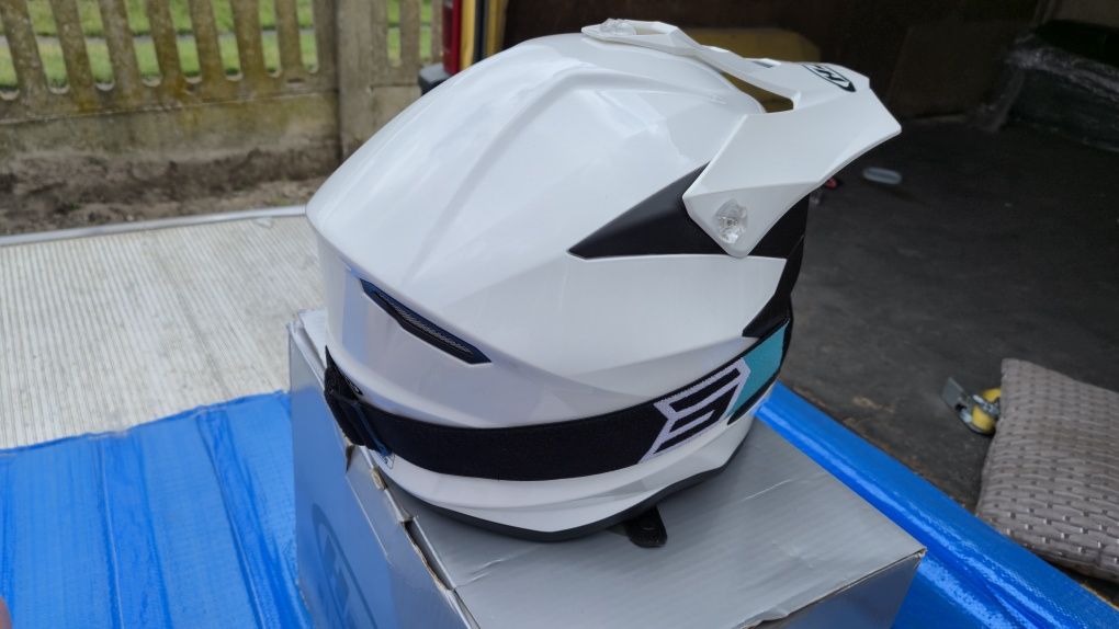 Kask hjc i50 enduro supermoto cross + google + interkom