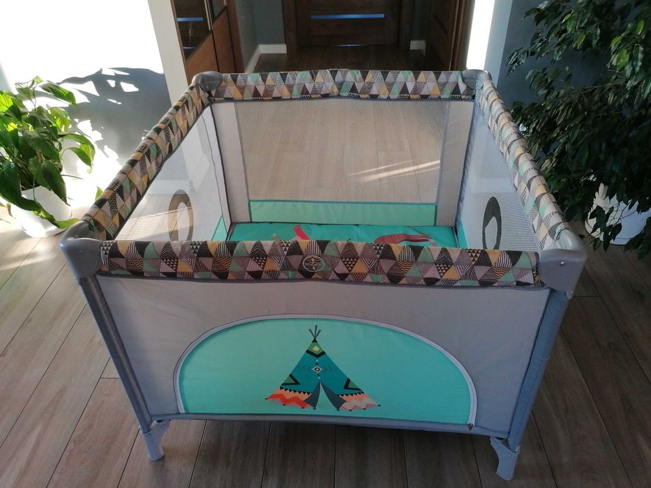 Kojec Lionelo Lene Green Turquiose wymiary 100cmx100cmx75cm