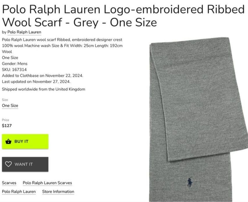 Шерстяной шарф Polo Ralph Lauren