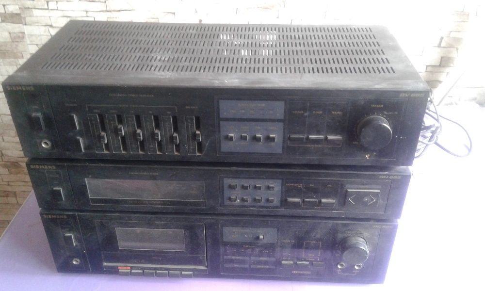 Stara Wieża SIEMENS 3 Segmenty Kaseta Wzmacniacz Radio Tuner HiFi PRL