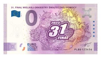 Banknot 0 euro souvenir 31. Finał Wielkiej orkiestry świątecznej pomoc