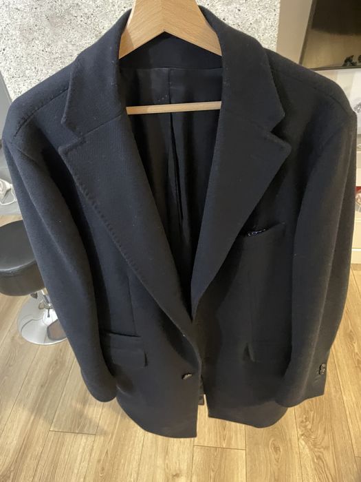 Massimo Dutti granatowy płaszcz męski 54