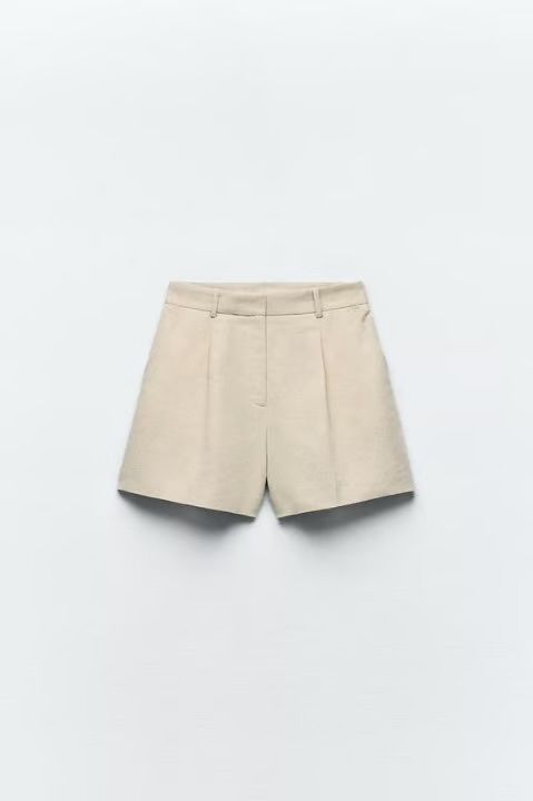 ZARA | Літні лляні шорти | S  | колір: молочний
