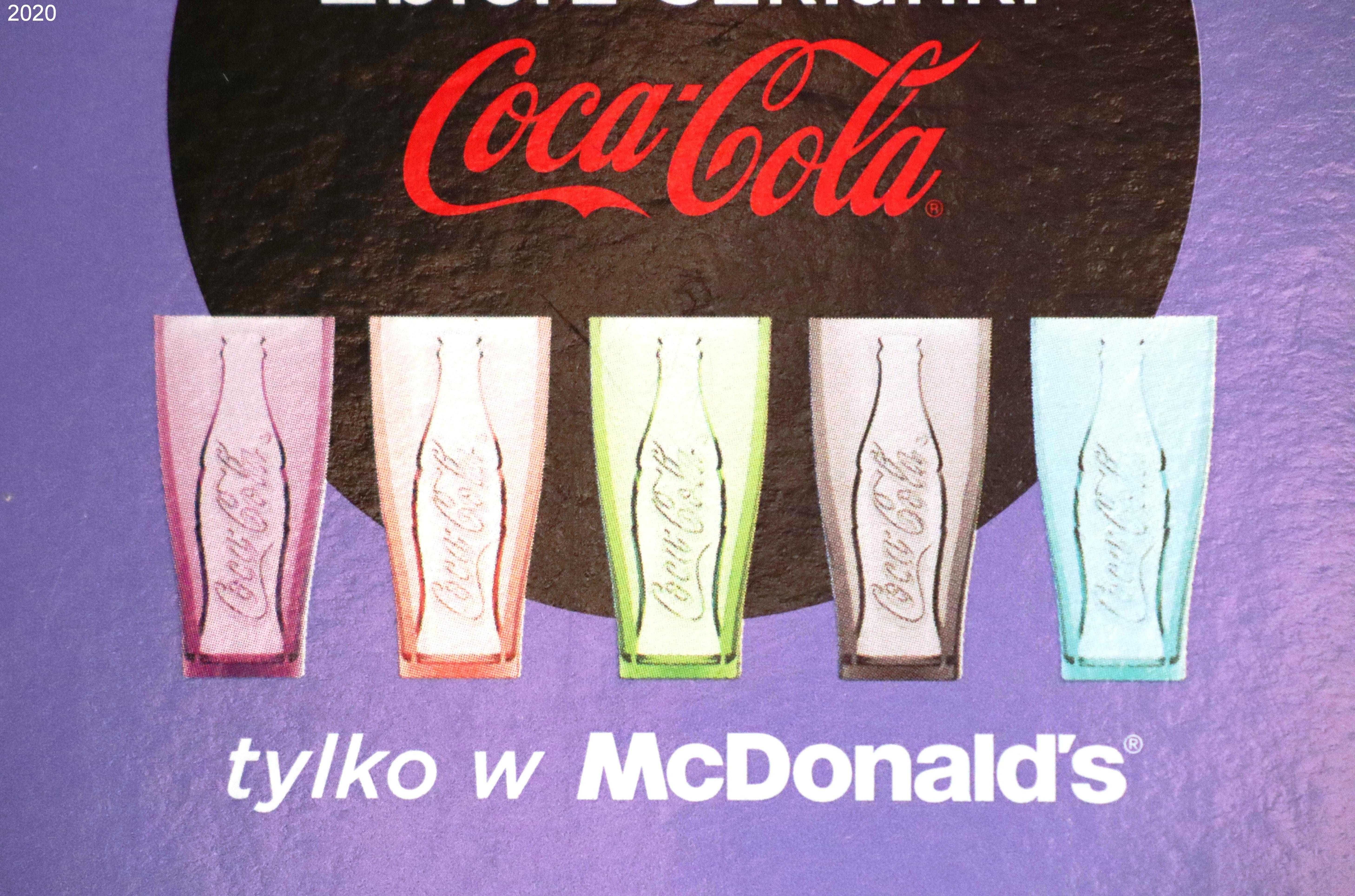 Szklanki Coca-Cola 2018 i 2020 Edycja limitowana fioletowa 2 sztuki