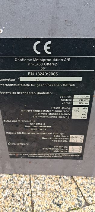 Piec kominkowy kominek koza 6 KW