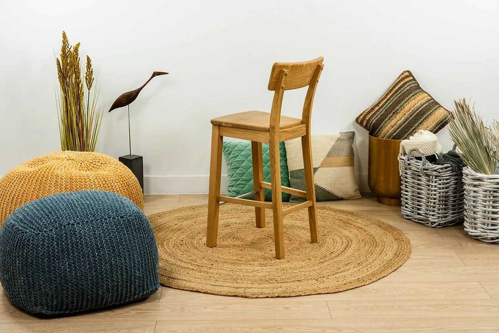 Krzesło dębowe barowe hoker z drewna dębowegо, drewniane krzesła