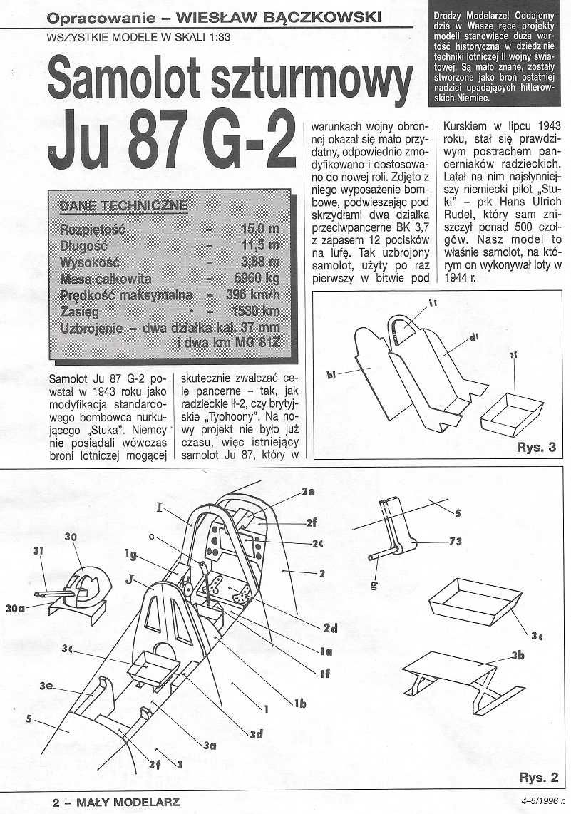 Mały Modelarz 4-5 1996 ju-87 NATTER REICHENBERG