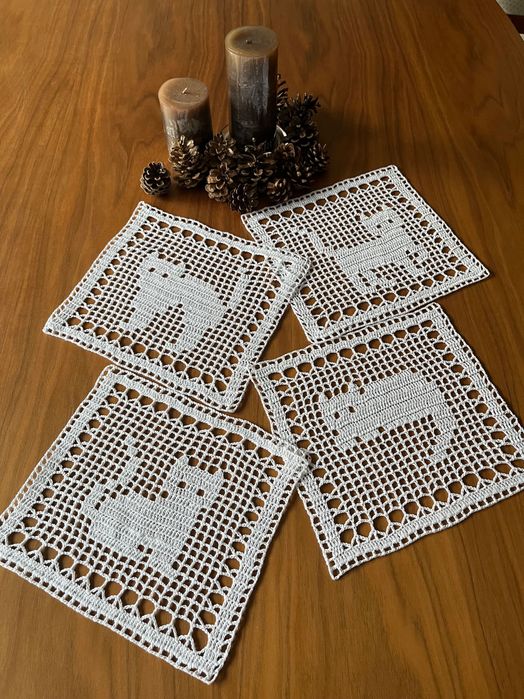 Serwetki w koty białe