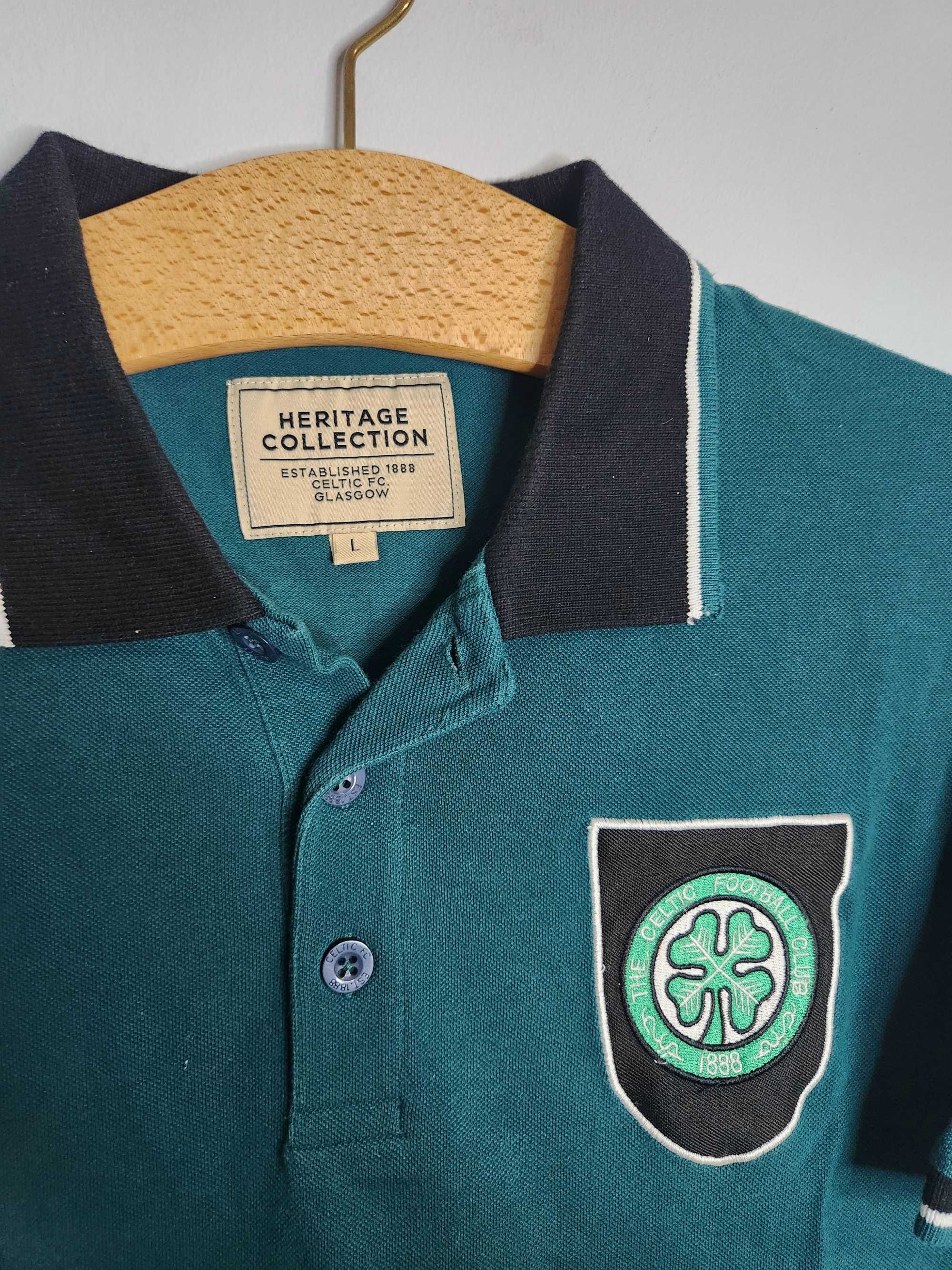 Celtic Glasgow Koszulka Piłkarska Polo Heritage Vintage Retro 90s 80 L