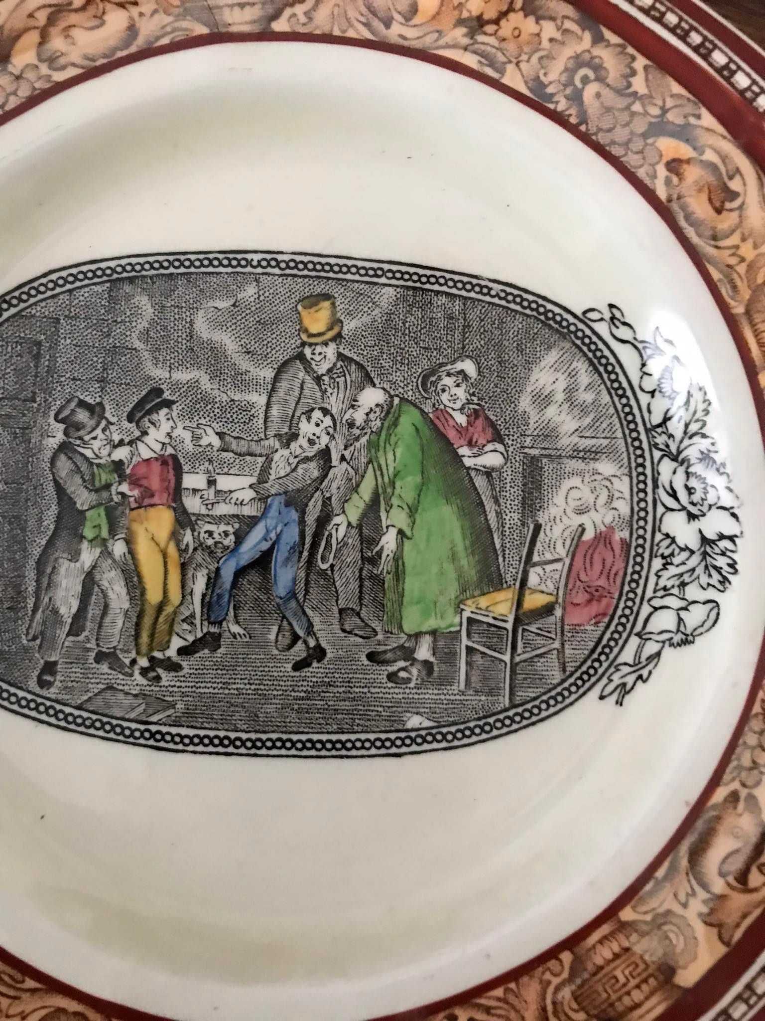 Talerz porcelanowy Adams Wedgwood 1657 scenki Markiz