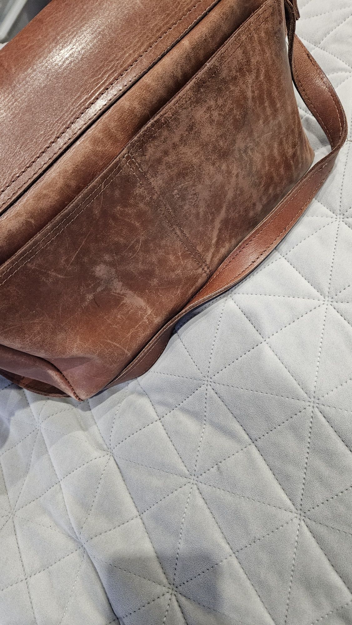 Torba skórzana listonoszka barelly bags vintage hand made