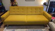 Sofa trzyosobowa musztardowa