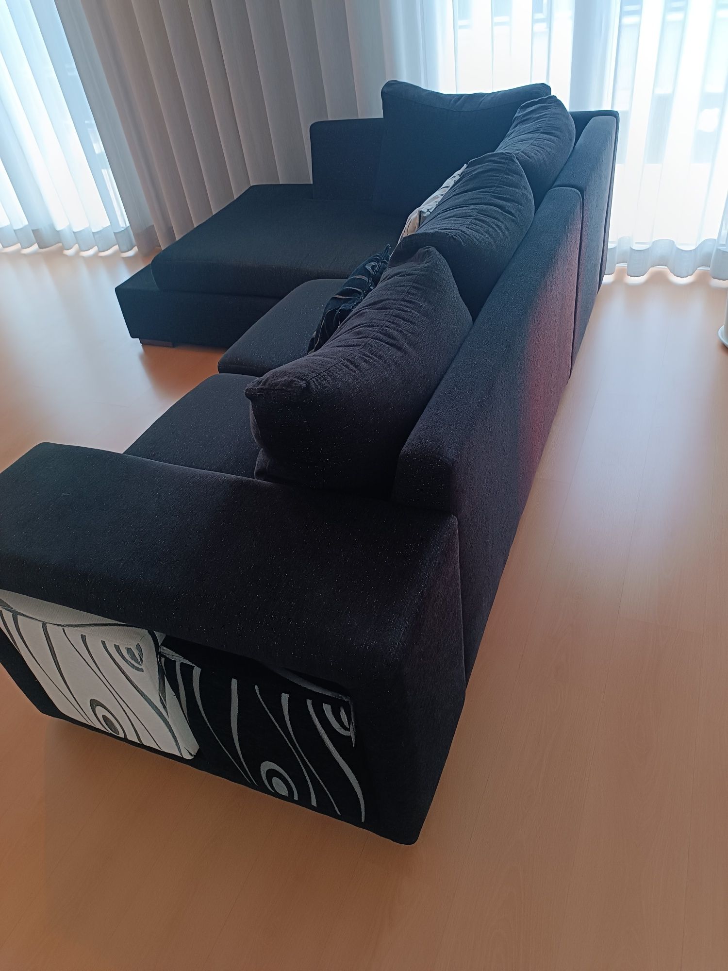 Sofá com bancos e chaise longue