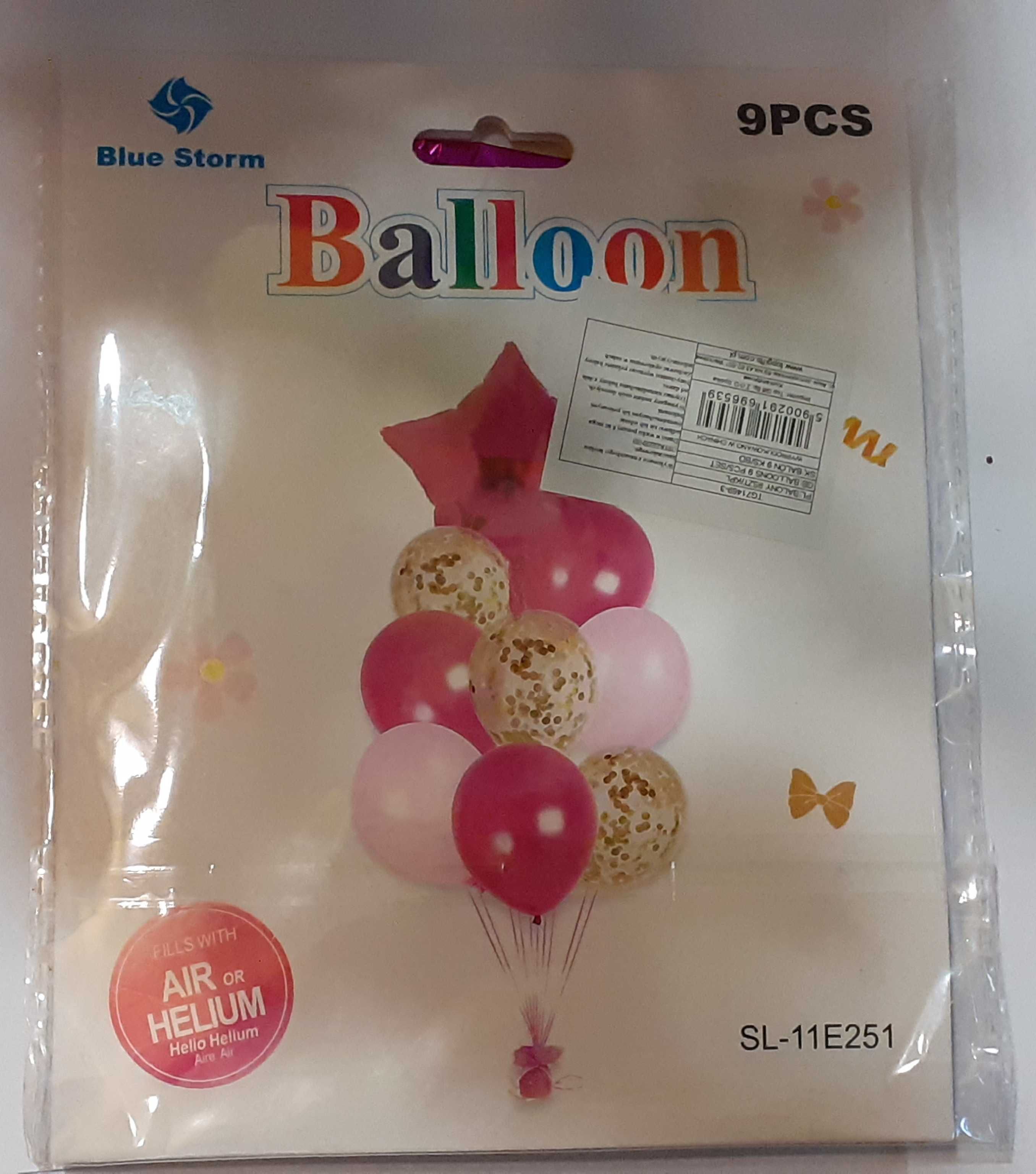 Balony różowe 9 el