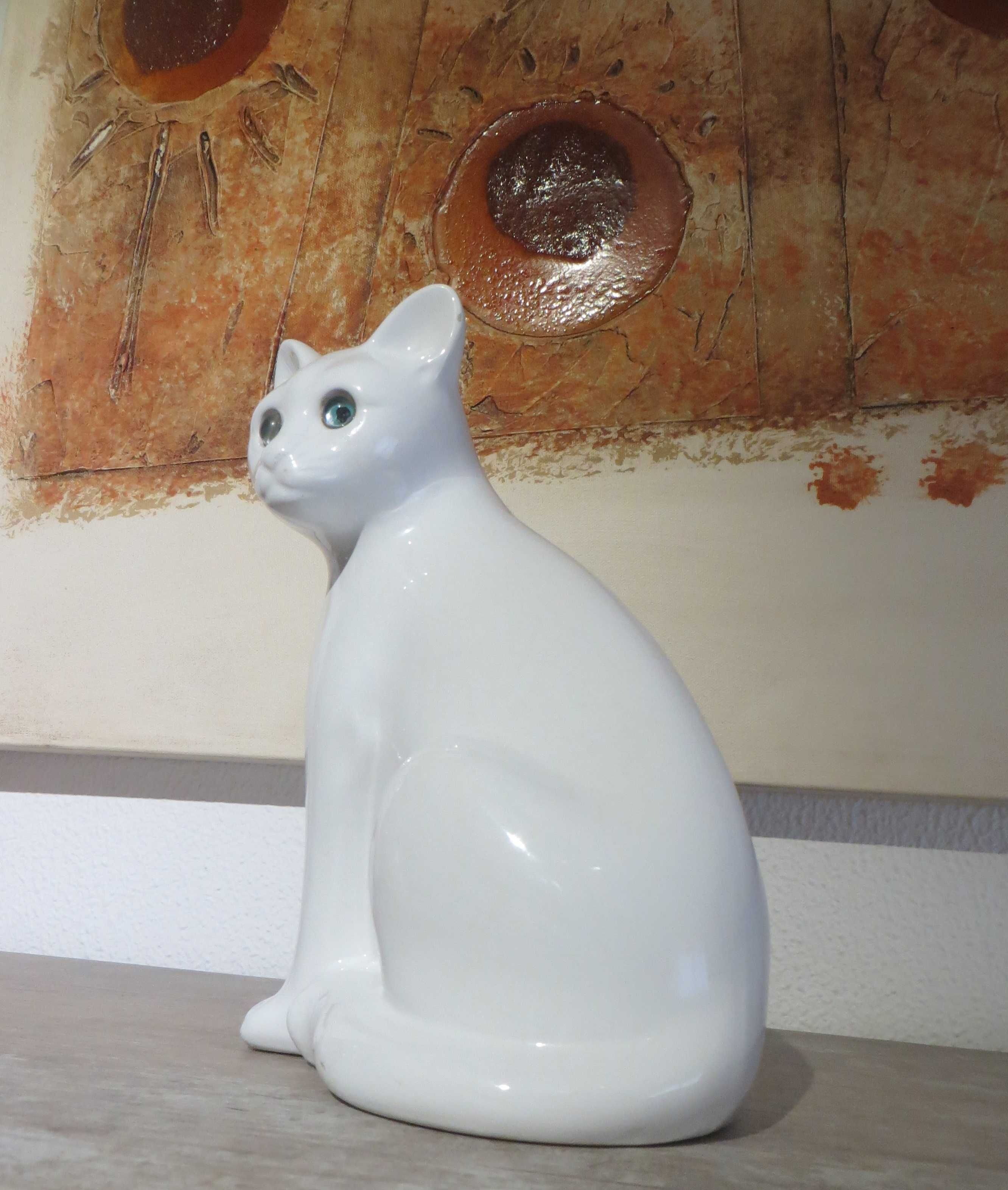 Estatueta Antiga Cerâmicas Elfa de Alcobaça Gato , Medida: 28 X 19 cm