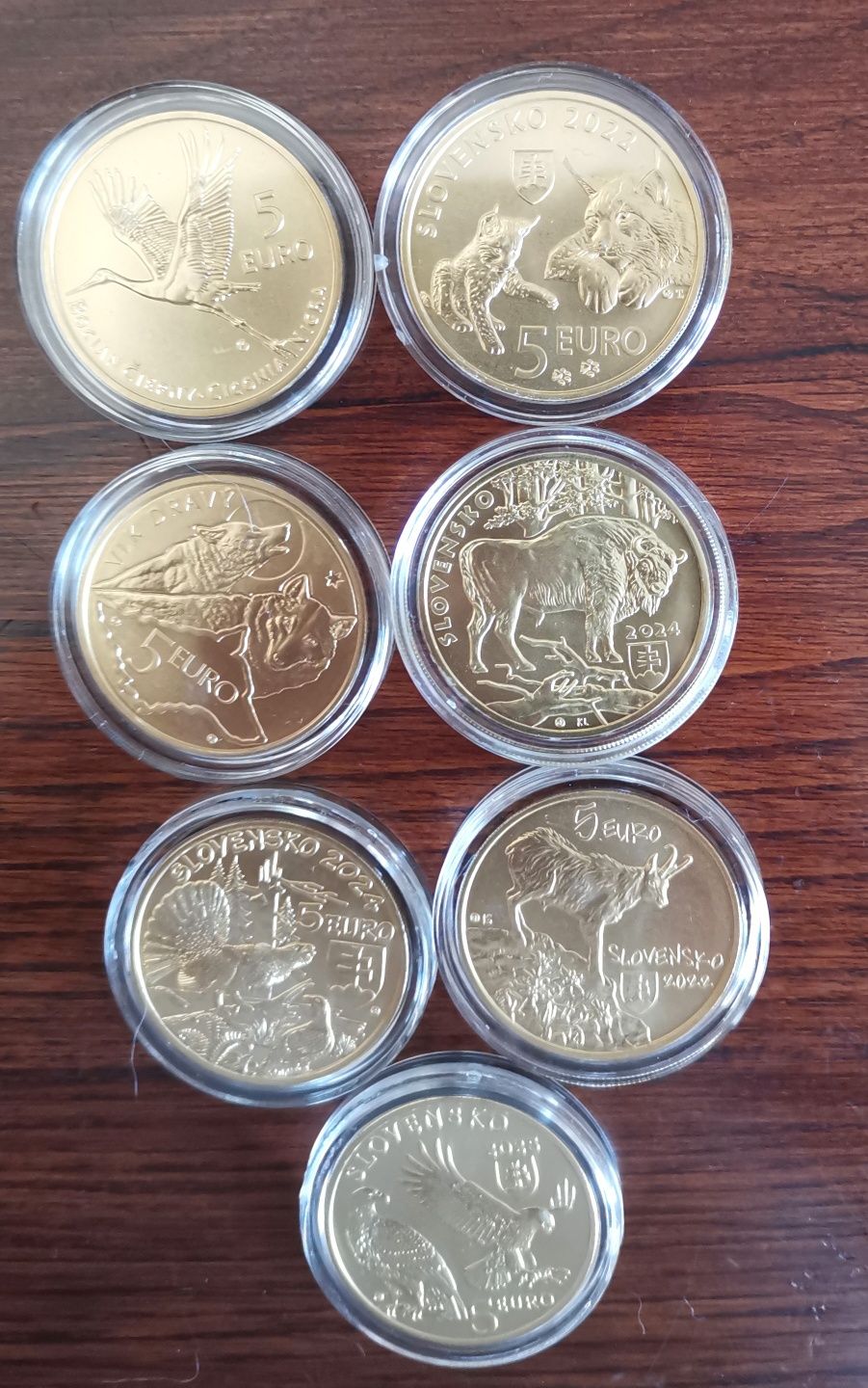Moedas Eslováquia - coleção da Fauna