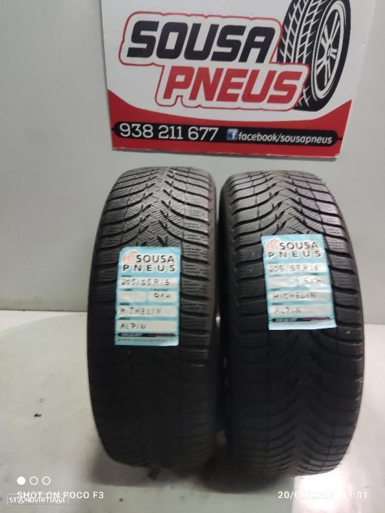 2 pneus semi novos 205-55r16 michelin - oferta dos portes