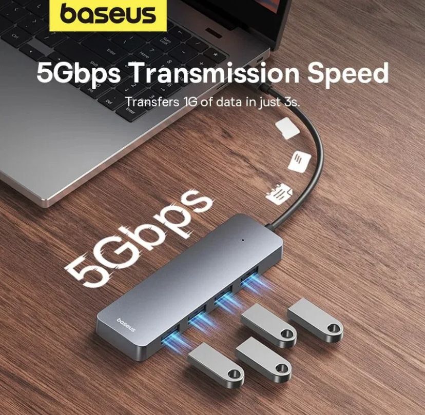 Адаптер Usb Hub Baseus 4в1 4xUSB 3.0