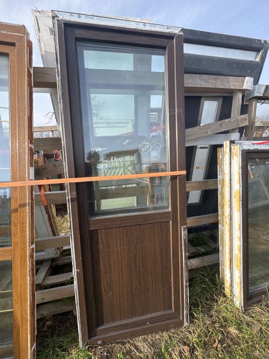 2x drzwi balkonowe pcv 87x228 dab bagienny biale roziwerne (wysylka)