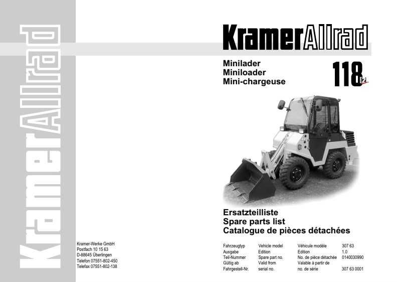 Katalog części ładowarka kołowa Kramer 118 (307-56)