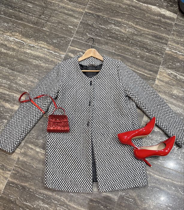 Amisu płaszcz pepitka 38/M jesień