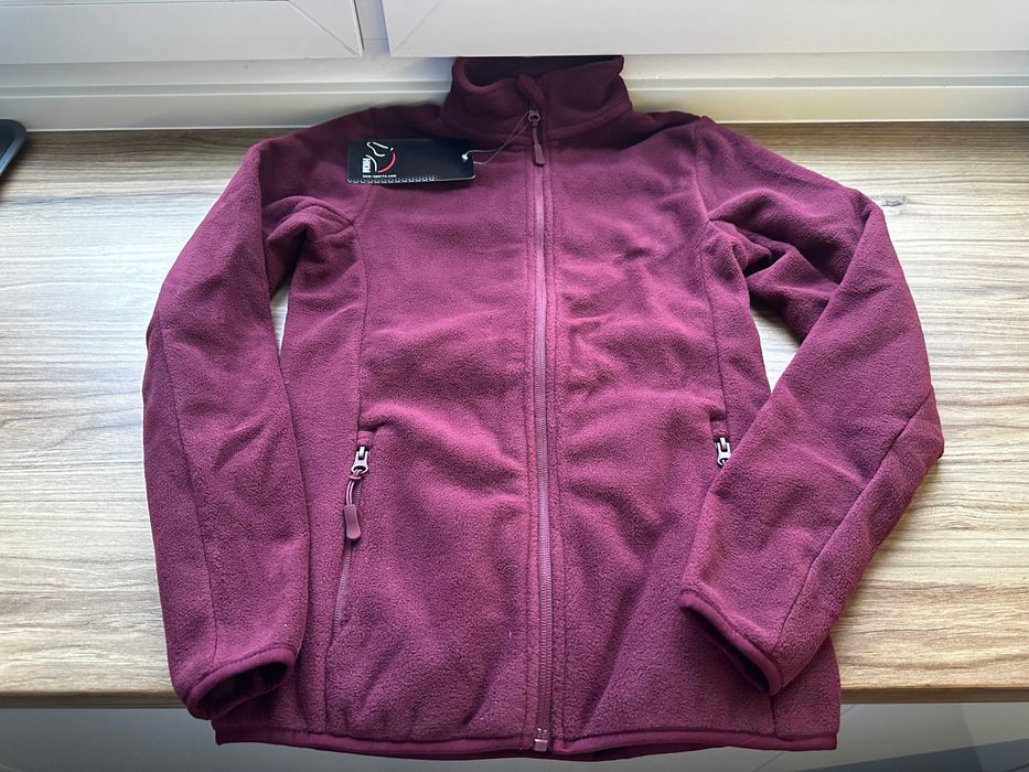 HKM Ciepła jeździecka bluza polarowa XS bordowa burgundowa
