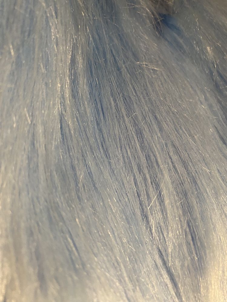 Futro sztuczne błękit niebieski włos 70mm tkanina