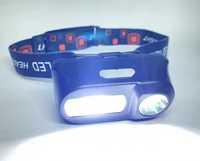 Налобний ліхтарик з акумулятором та USB зарядкою
