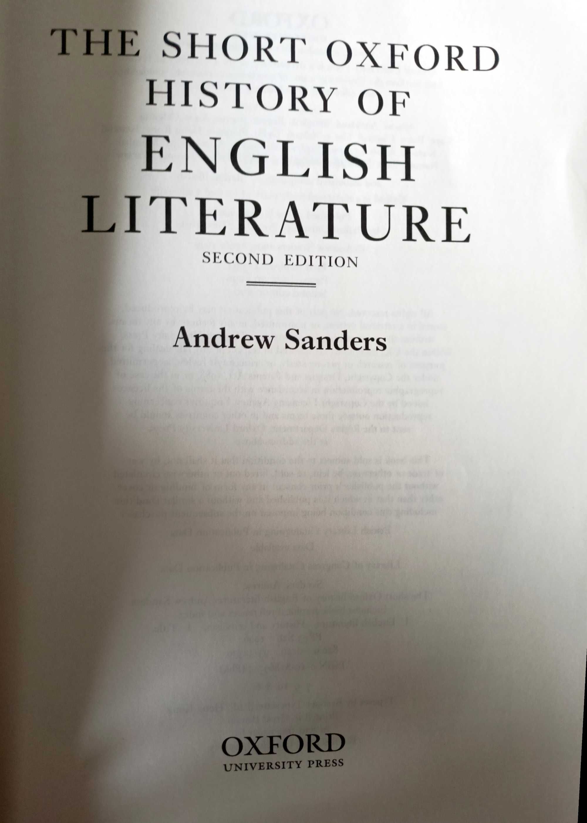 The short Oxford History of English Literature. Andrew Sanders