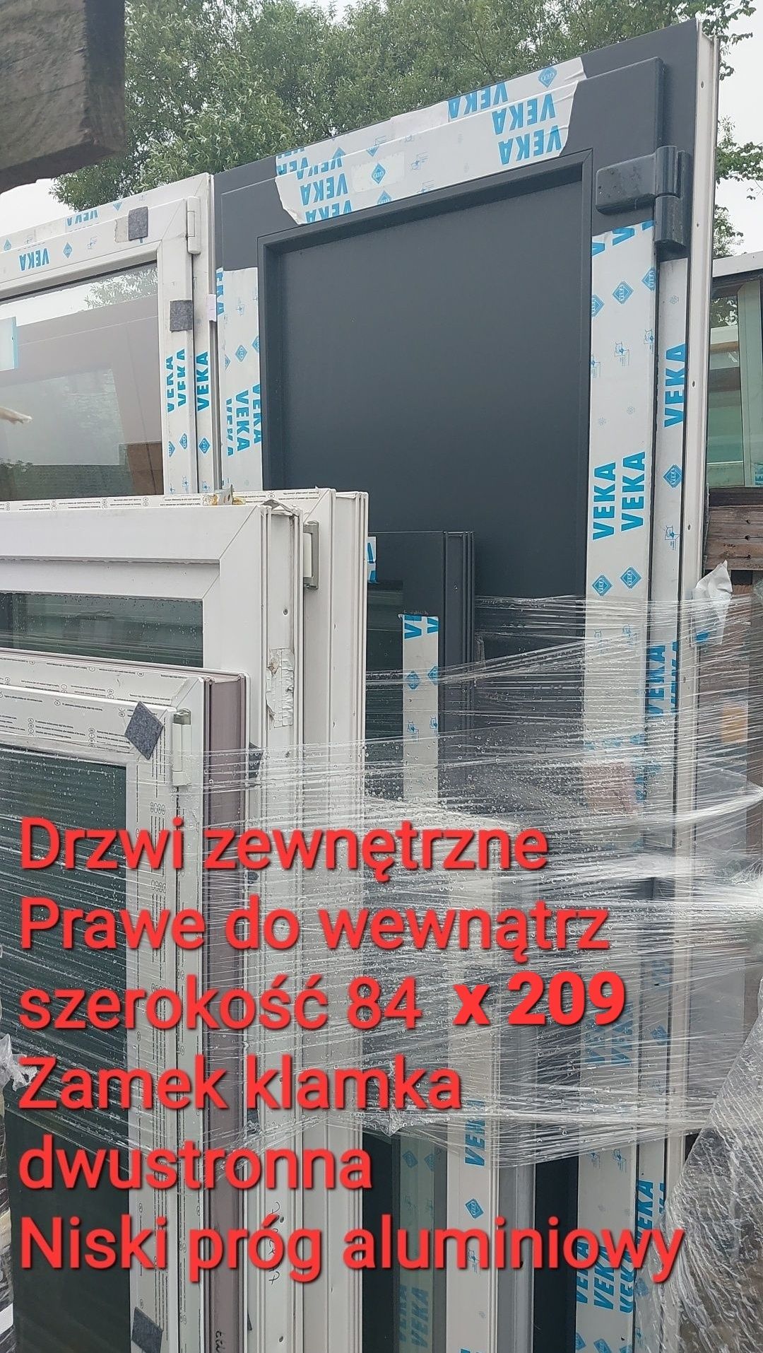 Drzwi zewnętrzne 84x209 Antracyt Veka-30%