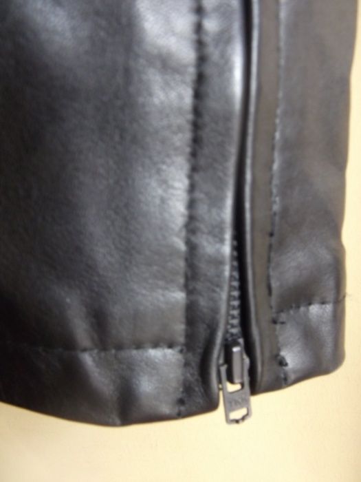 Blusão cabedal preto pele genuína NOVO / Black leather jacket - MANGO