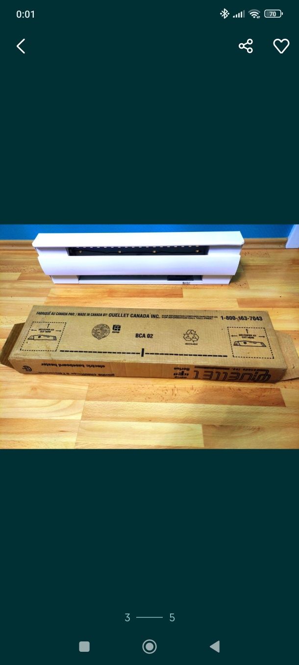 Grzejniki elektryczne pod termostat Ouellet Canada inc. 500W