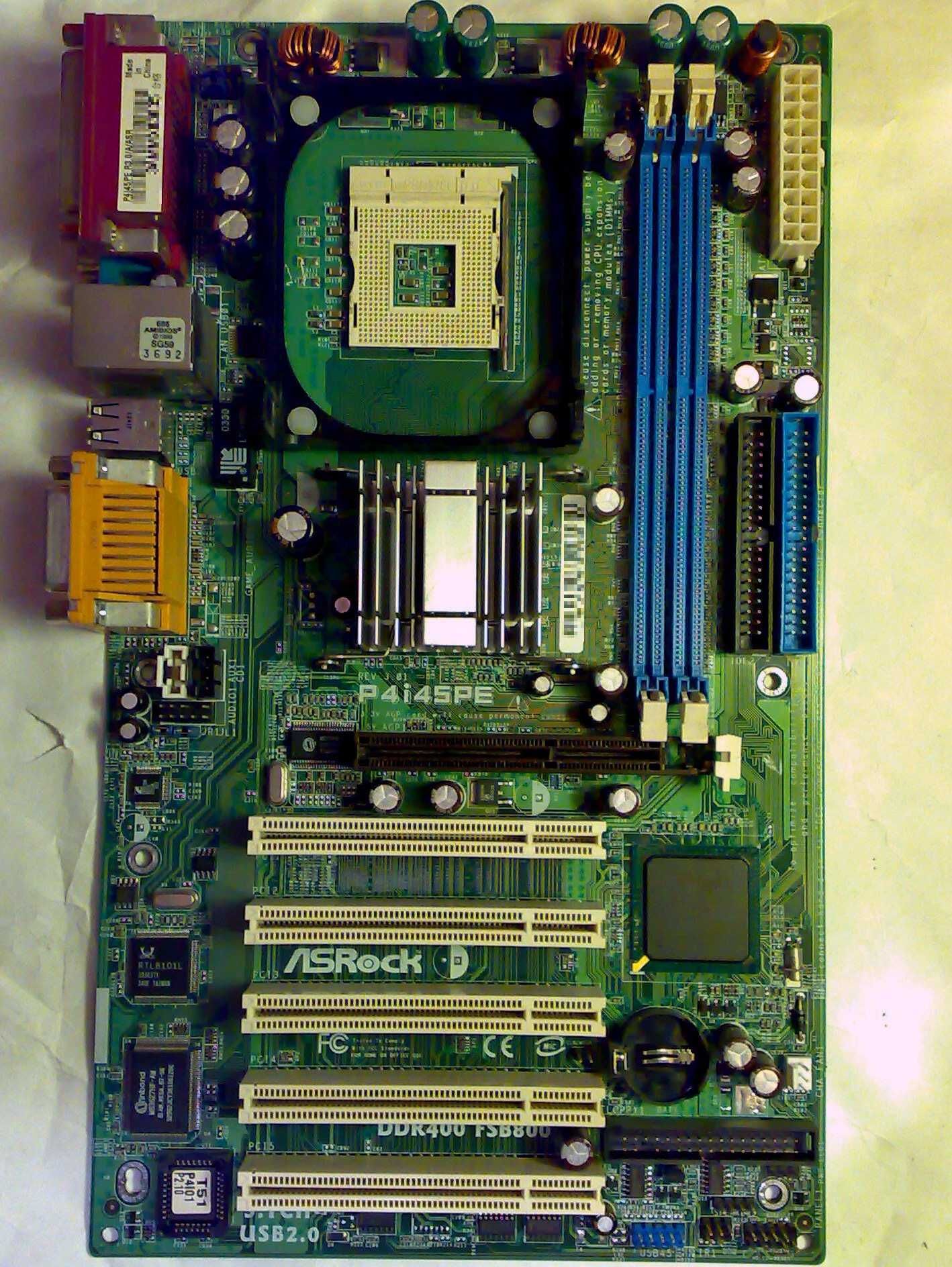 Материнская плата с AGP и PCI-E на Socket 462, 478 под память DDR1