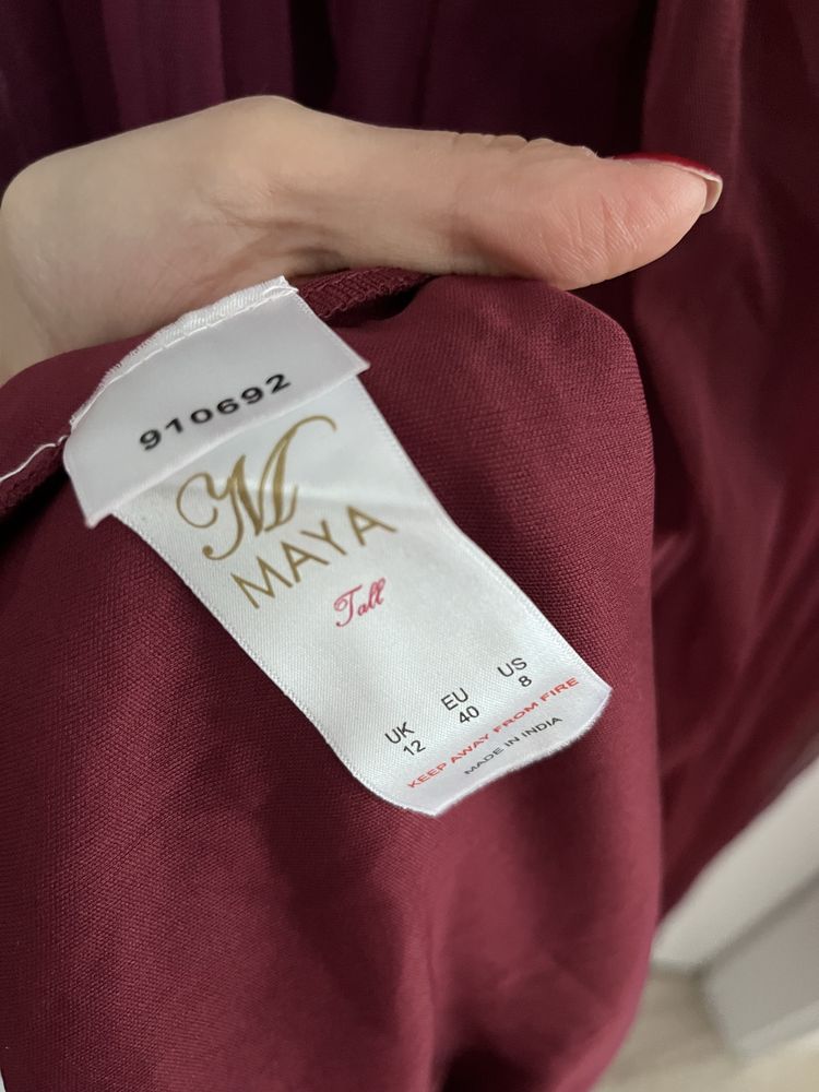 Maya r. 40 sukienka tiulowa z cekinami maxi tall dla wysokich