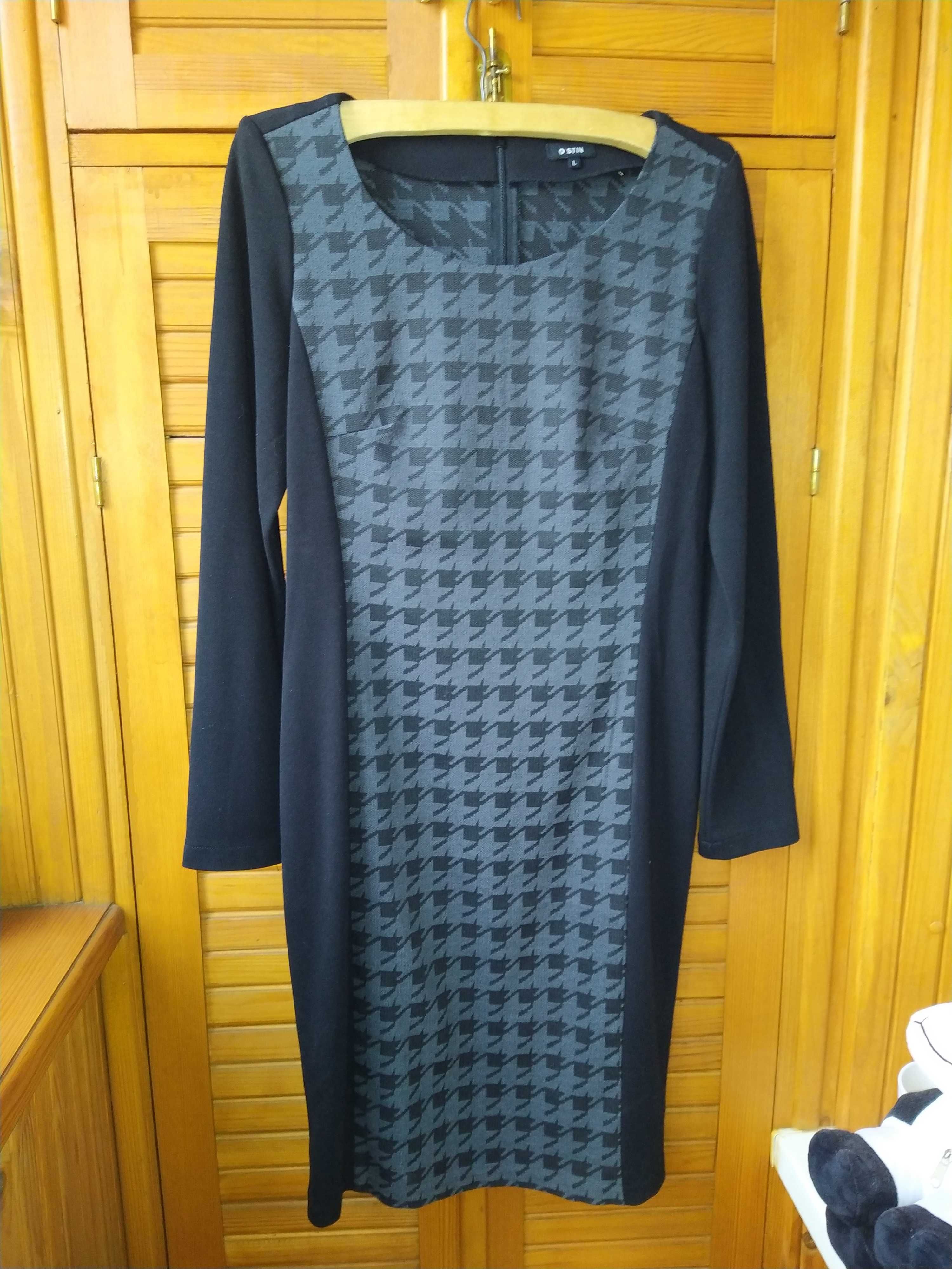 Женское платье,  черное с серим, O*STIN,  размер L.