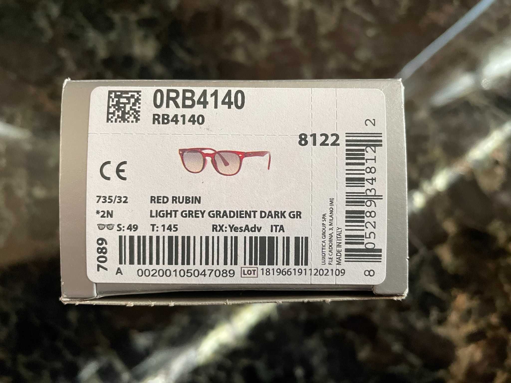 Очки Ray-Ban RB4140 Wayfarer Red Rubin/Crystal  Оригинал из США