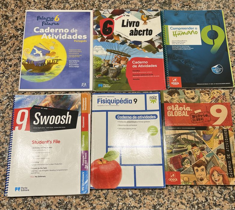 Cadernos de atividades 6 e 9 anos