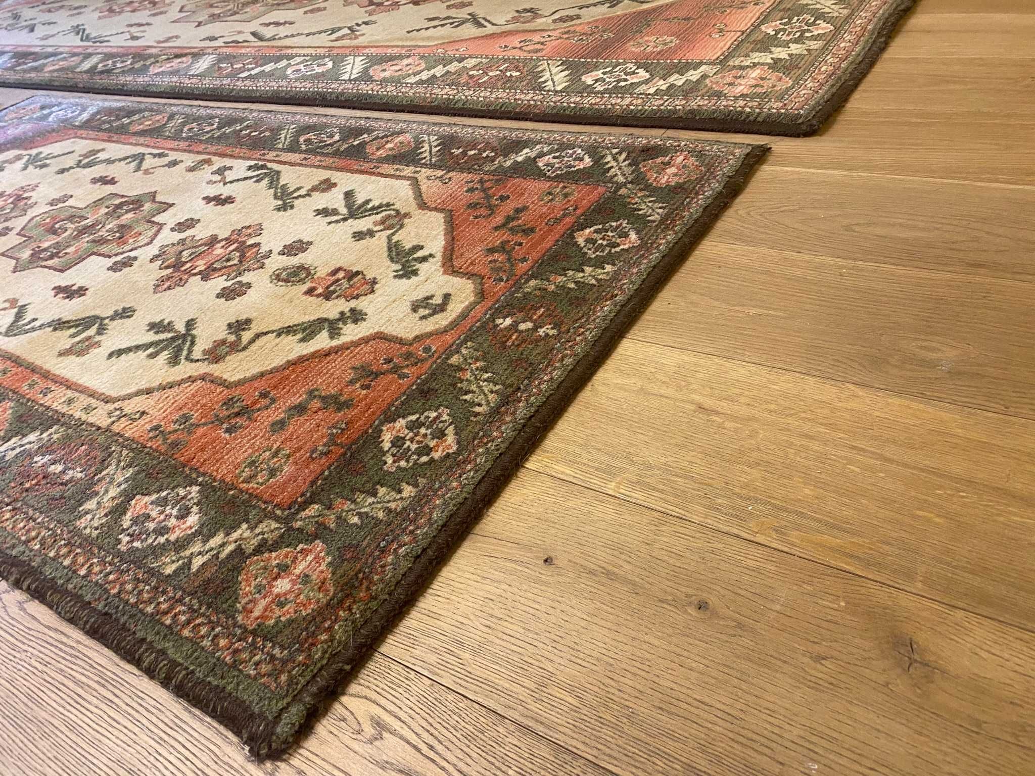 Wełniany komplet dywanów 3 sztuki