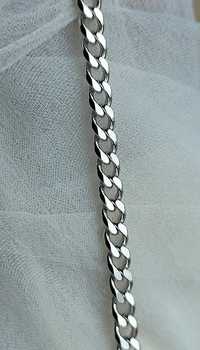 Срібний браслет панцир родований 19 см
