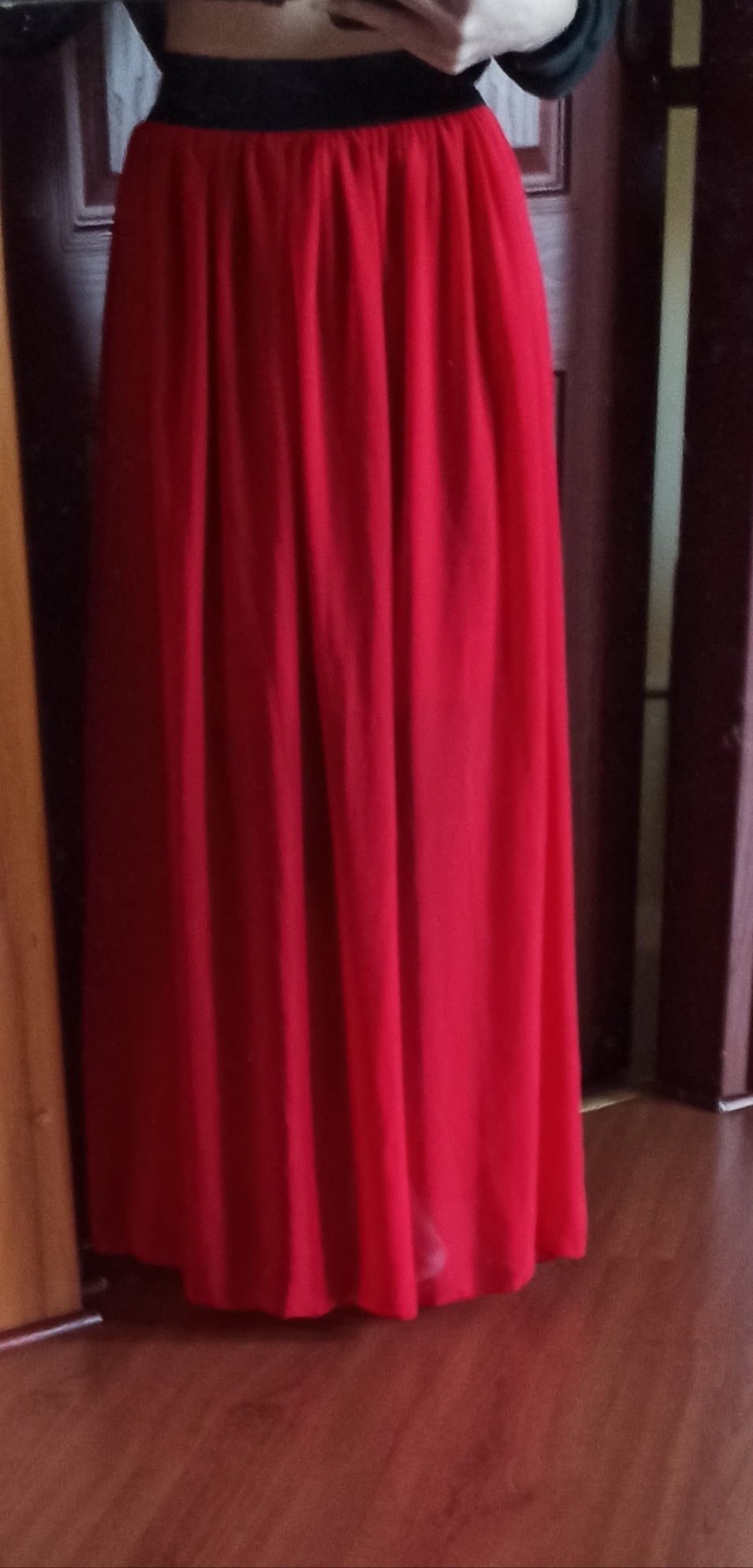 Spódnica maxi czerwona elastyczny pas