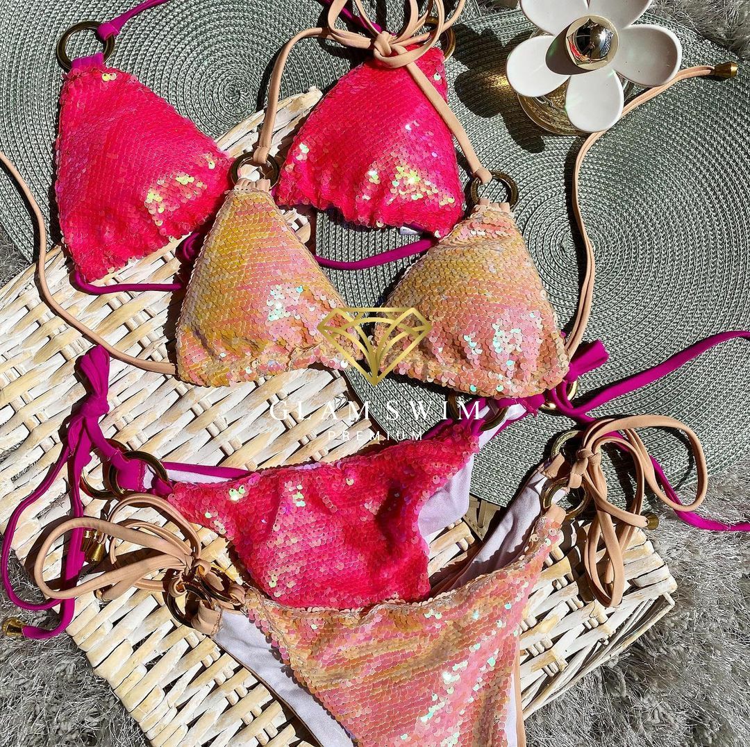 HIT 2024 Luksusowy strój kąpielowy cekinowe bikini cekiny Beach Bunny®