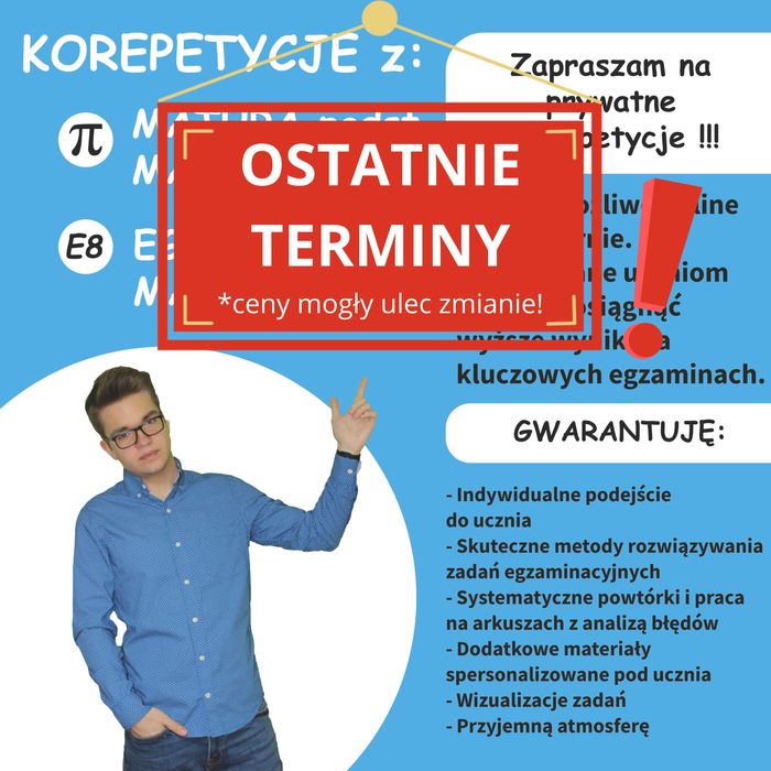 Matura matematyka podstawowa / Egzamin 8-klasisty (E8) - korepetycje