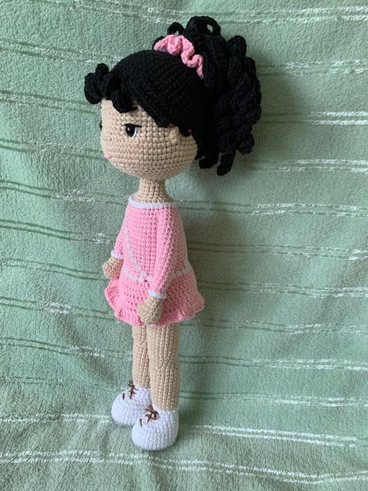 Lalka maskotka pluszak na szydełku, bawełna, śliczna :;