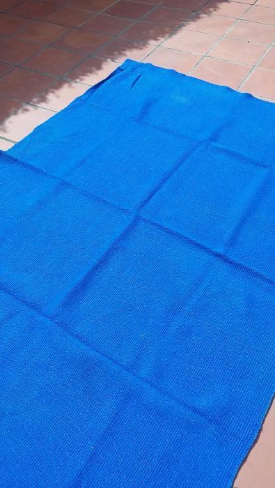 Carpete Rectangular de Cor Azul